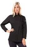 Chef Works Womens Marrakesh V-Series Chef Coat, Black, Medium