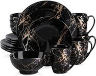 LOVECASA Black Plates and Bowls Set