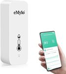 eMylo WiFi Room Thermometer Hygrometer, Tuya Digital Indoor Temperature Humidity Sensor with Smart App and Data Recording, for Baby Rooms, Greenhouses accessories, Garage, Office（1 Pack）