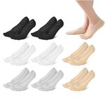 8 Pair Women Toe Socks Toe Alignment Socks Bunion Relief Socks Compression Toe Socks No Show Five Fingers Socks Invisible Liners Socks Low Cut Breathable Orthopedic Compression Socks for Yoga Bunion