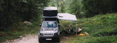 JAMES BAROUD Falcon Awning Model - Expansive 270-degree Coverage Awning, Sunshade UV, Weatherproof, Rain and Wind Resistant, Self-Supporting Camper Awning – Car Awning for Camping (Left Side)