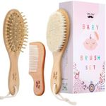 Mr. Pen- Baby Brush and Comb Set, 3Pcs, Wooden, Baby Hair Brush, Cradle Cap Brush, Baby Brush Set for Newborns, Infant Hair Brush, Baby Comb and Brush Set, Newborn Hair Brush, Baby Brushes for Hair