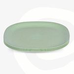 Eha Set of 4 Earth-Friendly Square Dinner Plates |9 inch| Unbreakable Plates Made with Bamboo Fibers & Rice Husk Fiber | Microwave Safe Full Dinner Plates | for Hot & Cold Servings |Celeste