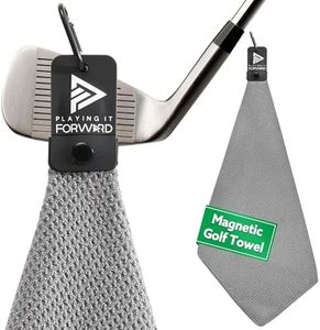 Playing It Forward Magnetic Golf Towel for Golf Bags with Clip for Men & Women, Waffle Weave Microfiber Golf Towel with Industrial Strength Magnet for Strong Hold to Golf Carts or Clubs