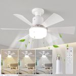 Socket Ceiling Fans with Lights and Remote: Ceiling Fan That Screws into Light Bulb Socket, with Socket Extender, 3 Colors 3000K-6500K, Dimmable LED, Socket Fan Light for Bedroom Kitchen (20.5")