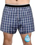 TIICHOO Men's Incontinence Underwear Washable 150ml Absorbency Reusable Leak Proof Boxer Shorts with Front Fly 1 Pack (Medium, 1 Blue)