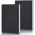 Yarotm Squared Paper Notebook A4-2PCS Pack A4 Notebooks Black Cover with 100GSM Thick Graph Paper - 120 Pages A4 21x29.2cm Spiral Bound Notebook - 5x5mm Grid Notebook A4