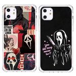 RSMTCI 2 Pack Skeleton Skull Phone Case for iPhone 15 11 12 13 14 Pro Max Mini XR X Xs Max 7 8 Plus Case, Shockproof Designed Clear Phone Case Mask Face for Women Men Kids Boy Girl Cover iPhone Case