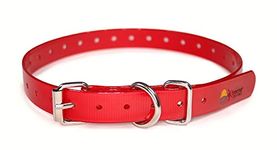 Red Heavy Duty TPU Nylon Replacement Collar Strap for Bark and Electric Dog Fence Receiversââ‚¬â€œ Waterproof and Adjustable - Compatible with Dogtra | Garmin | SportDOG | PetSafe and More