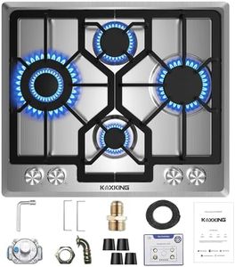 KOXKING 24 inch Gas Cooktop, Bulit-in Gas Stove Top with 4, 24 Inch NG/LPG Convertible Cooktops, Four Burner Propane Cooktop with Thermocouple Protection, Stainless Steel