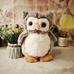 Tickles Heather Owl Soft Stuffed Plush Animal Toy for Girls & Boys Kids Children Birthday Gifts (Color: Grey Size: 25 cm)