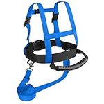 Odoland Kids Ski and Snowboard Training Harness Toddler Skiing Harness with Removable Leash and Easy Lift Handle - Speed Control Teaching - Perfect for Kid Beginners Boy and Girl, Blue