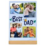 Father's Day Gifts Personalized Metal photo prints Customized photo gifts for Dad - Custom Picture Prints with Bamboo base Tabletop Art Home Decor - Gift Wrapping Available