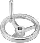 PATIKIL 100mm/3.94 Inch Diameter Rotary Handwheel, 1 Pack Cast Iron Chrome Plated with Handle for Many Types of Milling Machines and Lathes, Silver Tone