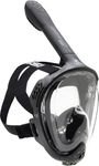 CRESSI Java Full Face Mask Black/Black S/M-Unisex Full Face Snorkel Mask, Ultra Clear Anti Fog Lens, 100% Silicone, Snorkel Dry with Safety Valves, Black/Black, S/M