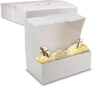 MT Products White Cupcake Boxes 10" x 6.5" x 3.5" - Auto Pop-Up Bakery Boxes No-Window (Pack of 200) - Made in the USA