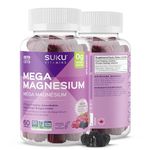 SUKU Vitamins Sugar-Free and Sugar Alcohol Free Natural Calm Magnesium Gummies for Adults | 177mg Magnesium Bisglycinate Gummy | Chewable Magnesium for Sleep & Anxiety | Vegan & Non-GMO | 60 Count