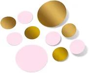 Baby Pink/Metallic Gold Vinyl Wall Stickers - 2 & 4 inch Circles (60 Decals)