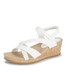 Baretraps FARAH Women's Sandals & Flip Flops, White, 8