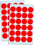 True-Ally 2000 Piece Red Color 1 Inch/25mm Round Dot Sticker Self Adhesive Labels Writable Surface for Kids Activity, File Classification, Calendar Planner (RED)