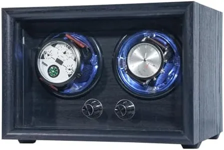 Oryx Watch Winder for Automatic Watches, Double Automatic Watch Winders for Rolex 5 Rotation Modes with White Light, USB/AC Powered Elastic Watch Pillows Quiet Mabuchi Motor