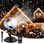 Snowflake Projector Light, Snow Falling Light LED Christmas Snow Light,Indoor Outdoor Projector Lamp with Remote&Timer, IP65 Dynamic Snow Effect Spotlight for Christmas Party