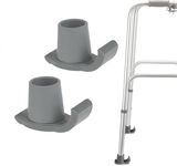 2 pcs Walking Frame (Walker) Glides Skis, Walking Frame Glide Skis, Heavy Duty Cane Tips Walking Stick Rubber Ends, Durable and Slip-Resistant, Smooth and Easy to Install, Fits Most Standard Walkers