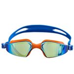 Boldfit Mumbai Indians (Mi)Official Merchandise Swimming Goggles For Men&Women With Adjustable Strap Goggles For Swimming,Swimming Goggles For Women Air Tight Swim Goggles,Swimming Goggles-Orangeblue