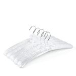Amber Home 43cm Extra Long Pure White Satin Padded Clothes Hangers 10pcs, Bridal Wedding Dress Hanger Rack, Soft Silk Cloth Hangers for Sweater Coat Shirt Blouse Lingerie