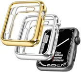 top4cus 2 Pack 40mm Cover Environmental Soft Flexible TPU Anti-Scratch Lightweight Protective Iwatch Case Compatible with Apple Watch Series 10/9/8/7/6/SE/5/4/3/2/1 (40mm,Gold+Silver)