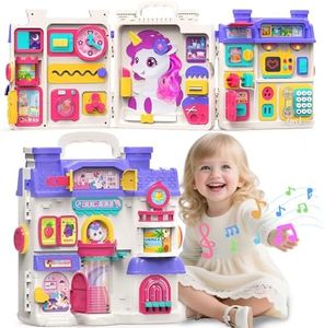 ELFJOY Montessori Toys for 1 Year Old Girl Gifts, Busy Board for 1 2 Year Old - 56+ Activities Bilingual Early Educational Learning Toddler Baby Girl Toys, First Birthday Gifts for 1 2 Year Old Girls