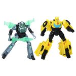 Transformers EarthSpark Cyber-Combiner Bumblebee and Mo Malto Action Figures