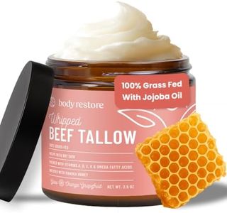 Body Restore Grass Fed Whipped Beef Tallow for Skin, Face, Body, Dry Skin - with Manuka Honey, Jojoba Oil, Fathers Day Unique Gifts for Dad, Grandpa, Son, Best Friend, Travel Essentials - Citrus