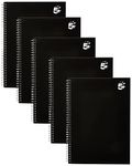 5 Star Notebook Wirebound Hard Cover Ruled 80gsm A4 Black [Pack of 5]