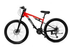 LIMIT Dart V 2.0 Dual Suspension Mountain Bike for Adults, 26-Inch MTB with 24-Speed Microshift Gears, Dual Disc Brakes, Downhill Stunt Cycle, Racing Red