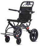 Broobey Lightweight Portable Folding Transport Wheelchair Weight Only 10kg, Lightweight Transport Travel Chair Support 120Kg, Aluminum Wheelchair for Adults and Seniors