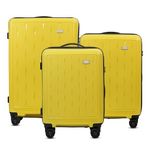 Mode Citrus | Hard-Side Polypropylene Trolley Suitcase Bag | 8-Wheel Easy Drag| Double-Zipper | Light-Weight & Unbreakable | TSA Lock |3-Yr Warranty | 3-Pc Combo Set | 20/24/28in Luggage | Yellow