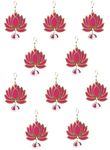 VRB DecTM Pack of 6 Pcs Lotus Hangings for Decoration/Hanging for Decor | Pooja Decor | Diwali Decor | Wedding and All Festival Decor | Decorative Pooja Room Temple Decoration|Temple Decor (Pink, 6)