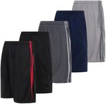 DARESAY Mens Athletic Shorts with Pockets - Dry Fit Mens Shorts - Active Workout & Sports Shorts for Men (5 Pack)