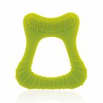 BeeBaby Tooth Shape Soft Silicone Teether with Bristles & Carrying Case for 6 to 12 Months Baby, BPA Free Teething Toy for Babies with Textured Surface. 100% Food Grade (Tooth- Green)