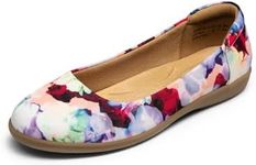 DREAM PAIRS Women’s Comfortable Ballet Dressy Work Flats, Round Toe Slip on Office Shoes,Size 8,Floral,SDFA2312W