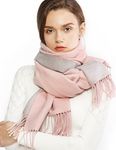 RIIQIICHY Scarf Gifts for Women Winter Ladies Scarves Wraps Pashmina Shawl Warm Cashmere Feel Scarf Pink