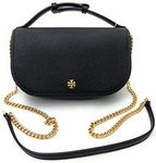 Tory Burch Emerson Top Handle Women's Saffiano Leather Crossbody Bag (Black), Black