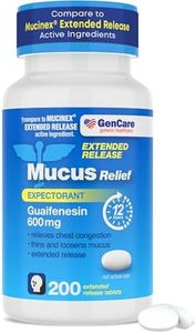 GenCare - Mucus Relief Guaifenesin 600mg (200 Tablets) Mucus Relief Expectorant for Congestion & Cough - Extended Release Tablets for Immediate & Lasting Relief