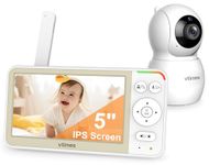 VTimes 5'' Screen Video Baby Monitor with Camera and Audio, 4000mAh Baby Monitor No WiFi Remote Pan-Tilt-Zoom VOX, Two-Way Talk, Infrared Night Vision, Temperature Display, Alarm 8 Lullabies 1000ft