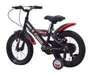 Hero Doraemon Race On 14T Bicycle for Kids with Mudguard and Training Wheel | Single Speed | Rigid Fork | Easy Self Assembly | Ideal for Kids | (Black)