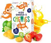 Omega 3 Gummies - Ultra-High DHA Chewable Gel Gummy - Omega 3 for Kids Supports Supports Brain & Eye Health - Sugar-Free Natural Fruit Flavor - Kids Omega 3 Fish Oil Gummies (1 Pack)