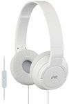 JVC Over Ear Headphones Lightweight Comfortable Powerful Bass with Remote and Mic, White