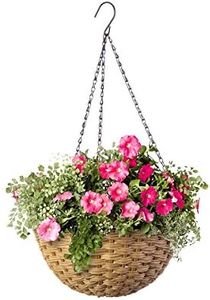 14" Resin Woven Hanging Basket, Natural Wicker