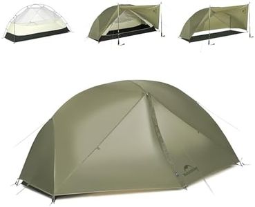 Naturehike Mongar Pro Ultraleichtes Zelte Winddicht Wasserdicht Trekkingzelt Tragbar 1 Personen Zelt 3-4 Saison für Camping Wandern (Olivgrün/1 Personen)